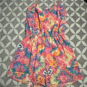 Dee Elle Multicolor Geometric Romper